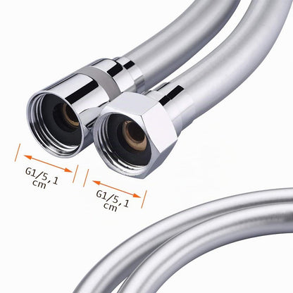 GRIFEMA COMPLENTO-G852 Flessibile Doccia in PVC (G1/2 pollici, 150 CM), Tubo Doccia da Anti Torsione, Bianca/Cromo