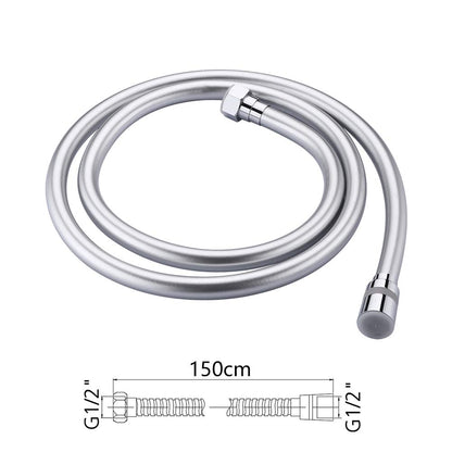 GRIFEMA COMPLENTO-G852 Flessibile Doccia in PVC (G1/2 pollici, 150 CM), Tubo Doccia da Anti Torsione, Bianca/Cromo