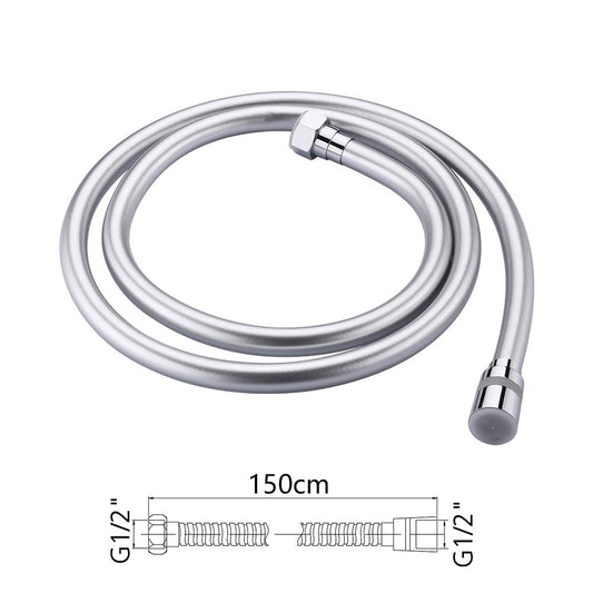 GRIFEMA COMPLENTO-G852 Flessibile Doccia in PVC (G1/2 pollici, 150 CM), Tubo Doccia da Anti Torsione, Bianca/Cromo