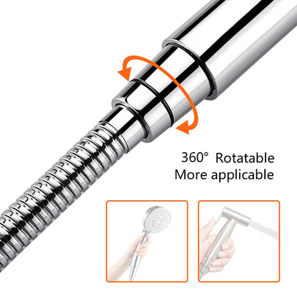 GRIFEMA Tubo Doccia 2 m - Flessibile Doccia in Acciaio Inox (G1/2 pollici, 200 CM) Anti-Piega & Antigoccia, Ricambio Resistente con Connettori in Ottone e Guarnizioni, Finitura Cromata Argento