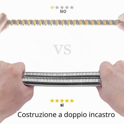 Ibergrif Tubo Doccia 1,7 m - in Acciaio Inox Tubo Flessibile per Doccia, Anti-Torsione e Anti-Piega, Antigoccia, Universale G1/2" Ricambio con Connettori in Ottone e Guarnizioni, Cromata/Argento
