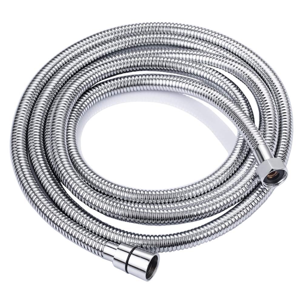 ONECE Tubo Flessibile Doccia 3 m in Acciaio Inox, Cavo Soffione Universale, Antitorsione, Adatto a Tutti i Soffione Doccia, Interfaccia Universale Standard G1/2, Cromato, Argento