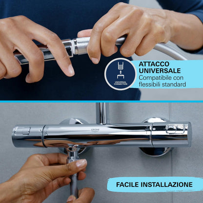 GROHE QUICKFIX VitalioFlex Comfort, Flessibile doccia, 1500mm, In metallo, 28743002